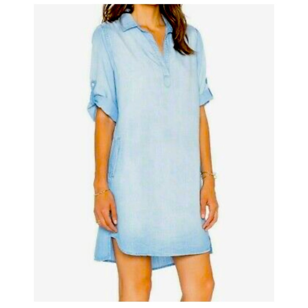 Cloth & Stone Long Sleeve A-Line Shirt Dress